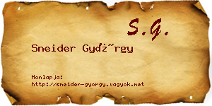 Sneider György névjegykártya