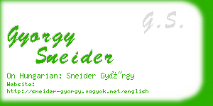 gyorgy sneider business card